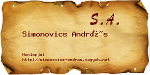 Simonovics András névjegykártya